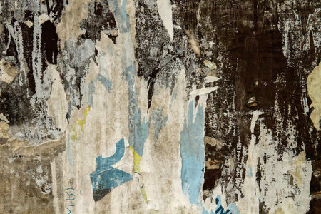 Old bulletin board with rests of paper