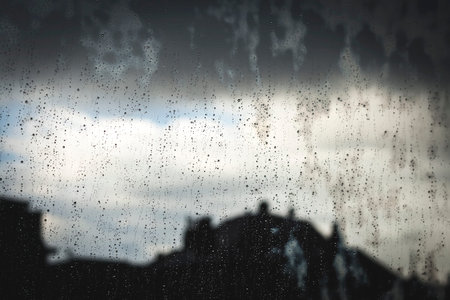 Condensation droplets on a window