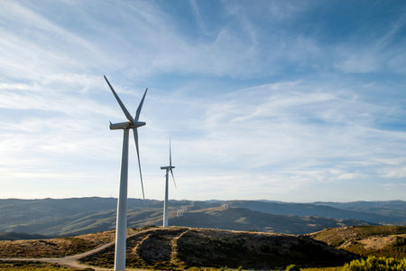 Wind turbines generating clean renewable energy