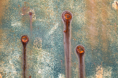 Detail of gunshots on a tankの写真素材