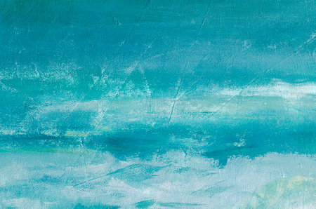 Sky blue abstract painting on canvas grunge background or textureの写真素材