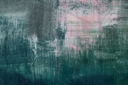 Dark green abstract painting background  canvas textureの写真素材