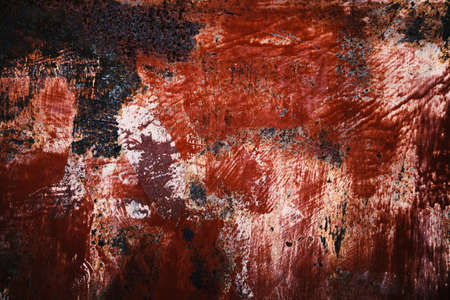 Worn out corroded rusty metal sheet grunge background or textureの写真素材