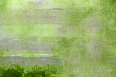 Lime green abstract painting on canvas grunge background or textureの写真素材