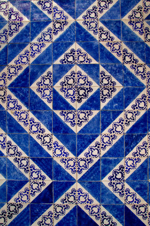 Portuguese azulejos, traditional tiles with geometric patterns