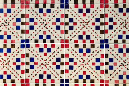 Portuguese azulejos, traditional tiles with vintage geometric patternsの写真素材