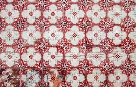 Portuguese azulejos, traditional tiles with vintage floral geometric patternsの写真素材