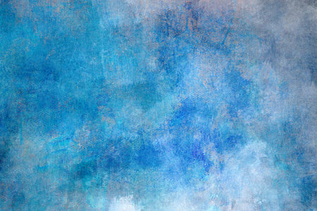 Blue stains on canvas abstract painting background or textureの写真素材