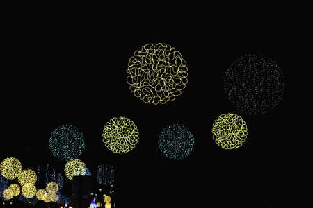 Christmas lights in the city of Vigo, Spainの写真素材