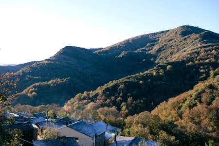 Small village of Paderne in the mountains of Serra do Courel, Galicia, Spainの写真素材
