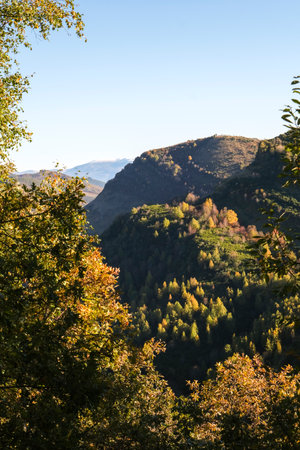 Autumn colours in the mountains of Serra do Courel, Galicia, Spainの写真素材