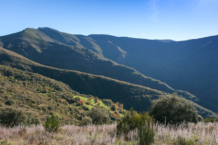 Mountain landscape in the mountais of Serra do Courel in Galicia, spainの写真素材