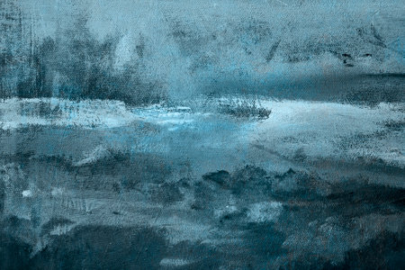 Blue acrylic canvas painting abstract backgroundの写真素材