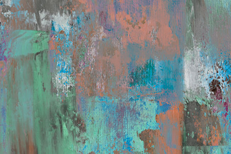 Abstract canvas acrylic painting colorful background, grunge textureの写真素材
