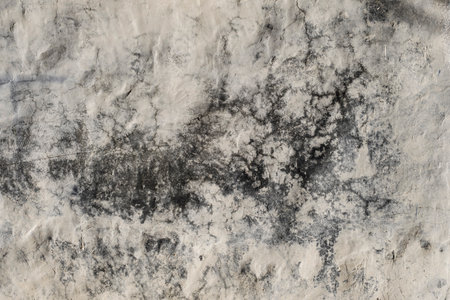Detail of damp stain on a lime washed wall. grunge textureの写真素材