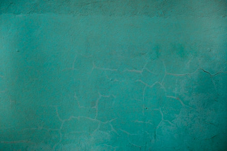 Aquamarine painted wall grunge backgroundの写真素材