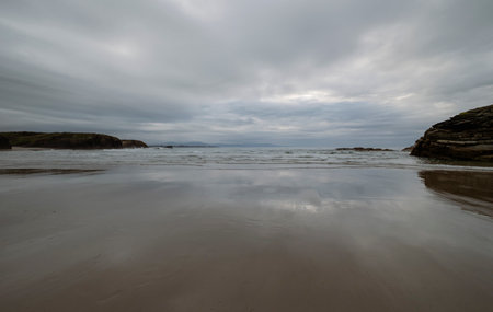 Beautiful Cantabrian sea coastline in the province of Lugo, Galicia, Spainの写真素材