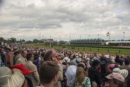 Kentucky Derby Crowd at Churchill Downs in Louisville, Kentucky USAのeditorial素材