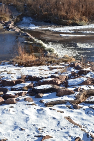 River in winterの写真素材