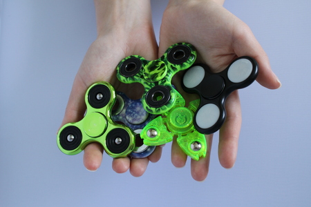 Toy Stress Fidget spinner for child and adult colorfulの写真素材