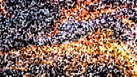 An abstract mosaic pattern featuring a vibrant mix of colors, creating a dynamic and visually engaging texture. The image showcases a blend of warm and cool tones with a pixelatedの写真素材