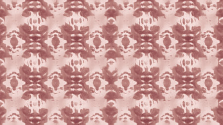 Ikat-inspired pattern with blurred, soft watercolor lines. Symmetrical and repeating motifs. Muted pink and beige color palette. Calming and sophisticated atmosphere.の写真素材