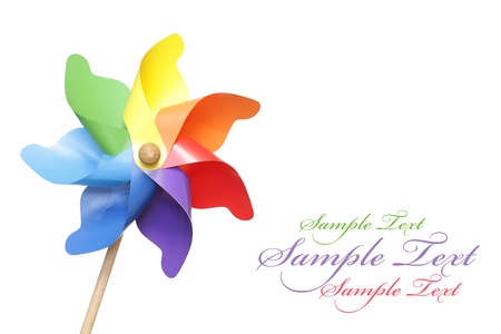 Colorful pinwheel isolated on whiteの写真素材