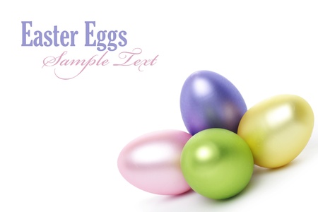 Easter egss isolated on whiteの写真素材