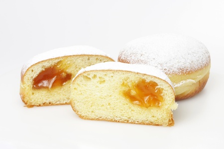 Tradition slovenian doughnuts with powdered sugarの写真素材