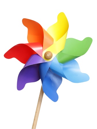 Colorful pinwheel isolated on whiteの写真素材
