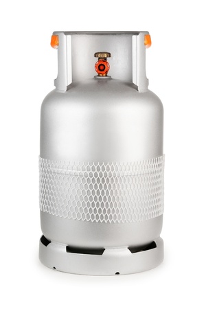 Modern  gas bottle isolated on whiteの写真素材