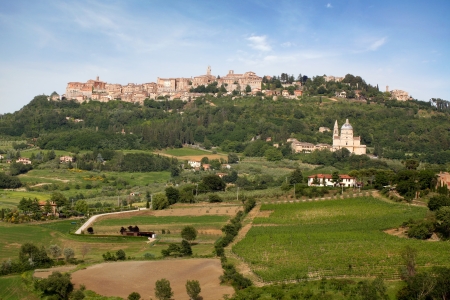 Tuscan village Montepulcino in Italyのeditorial素材