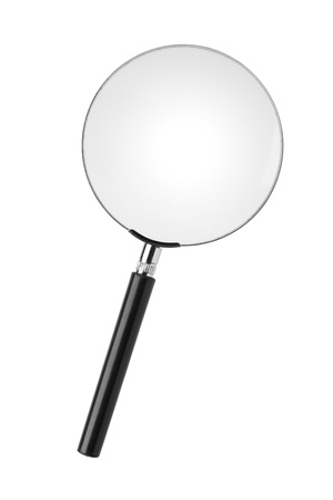 Magnifying glass isolated on whiteの写真素材