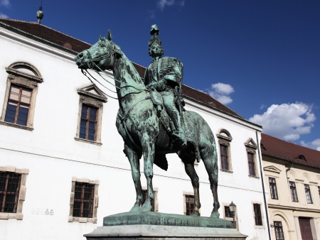 Andras Hadik horse statue in Budapest, Hungaryの写真素材