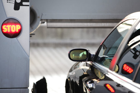 An undentified car at car wash machine