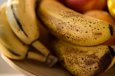 Close up photo of Very ripe bananasの写真素材