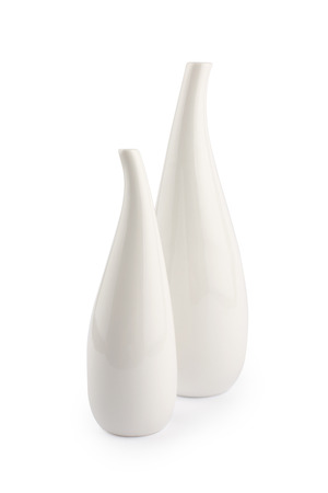 Two white vasesの写真素材