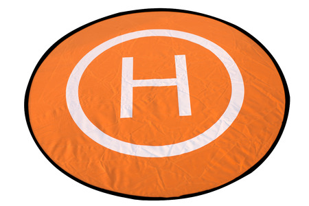 Helicopter landing pad for drone isolated on whiteの写真素材