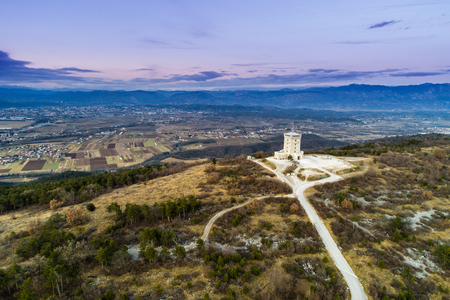 Cerje monument from above in early springの写真素材