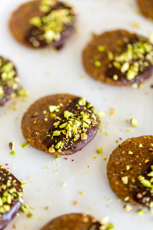 Vegan and raw pistachio cookies, paleo friendlyの写真素材