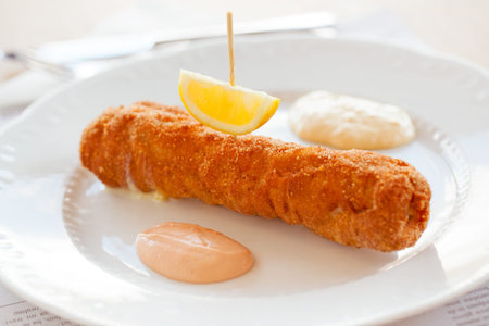 Traditional balkan meat dish served in restaurant