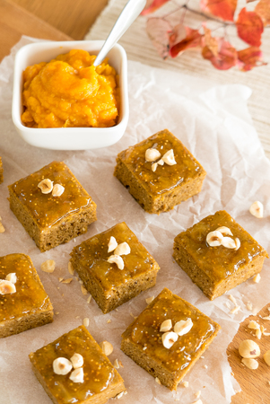 Gluten free vegan and paleo friendly pumpkin browniesの写真素材