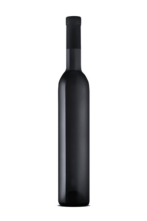 Bottle of fine dessert wine isolated on whiteの写真素材