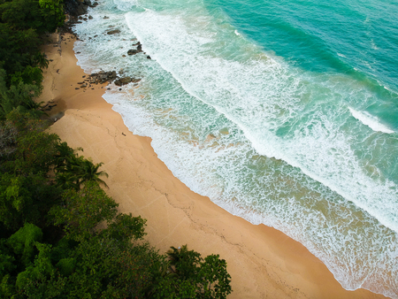 Aerial image of tropical beach drone photoの写真素材