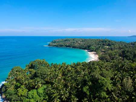 Aerial image of tropical beach drone photoの写真素材