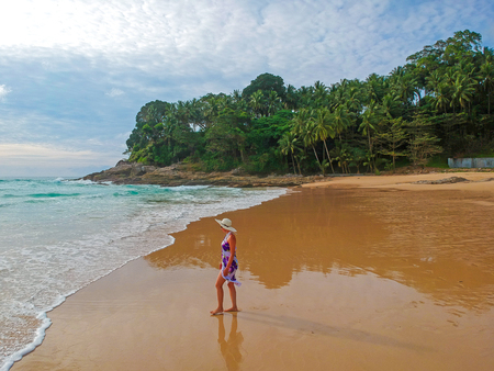 Aerial image of tropical beach drone photoの写真素材