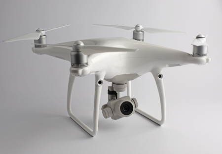 Studio photo of drone on white backgroundの写真素材