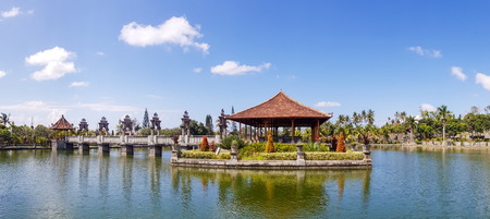 Panorama of ruins in Taman Ujung Water Palaceのeditorial素材