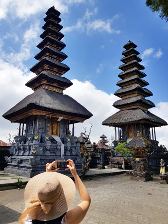 Temple - pura Ulundanu Batur in Kintamani area in Baliの写真素材