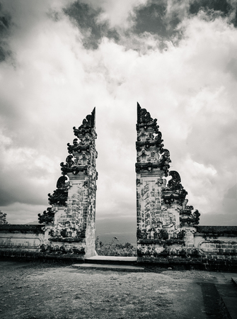 Famous bali gates at Lempuyang temple, side viewの写真素材